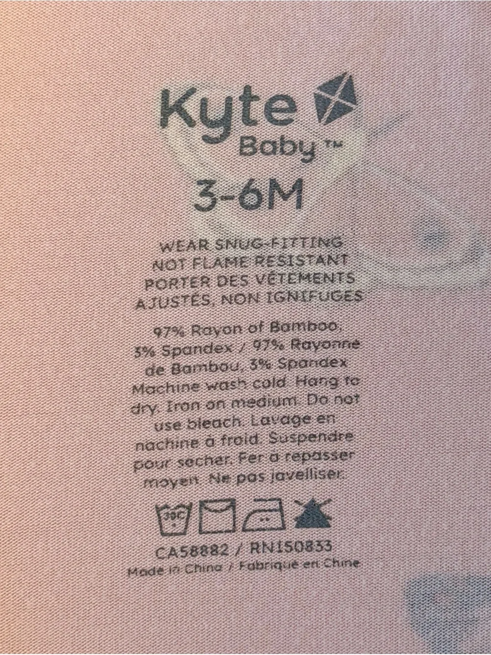 Kyte BABY Blush Butterfly Zippered Footie | 3–6 Months